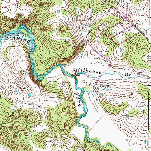 Topographic Map of Stillhouse Branch, KY