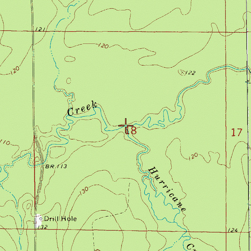 Topographic Map of Hurricane Creek, AR