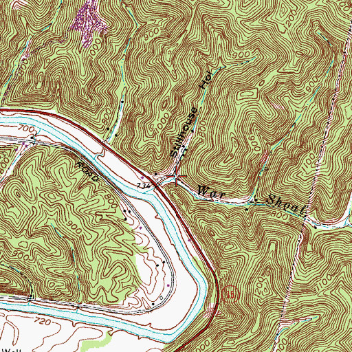 Topographic Map of Stillhouse Hollow, KY