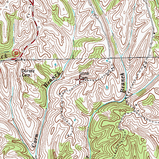Topographic Map of Stine Cemetery, KY