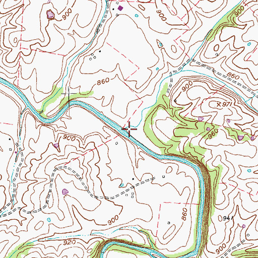 Topographic Map of Stingy Creek, KY