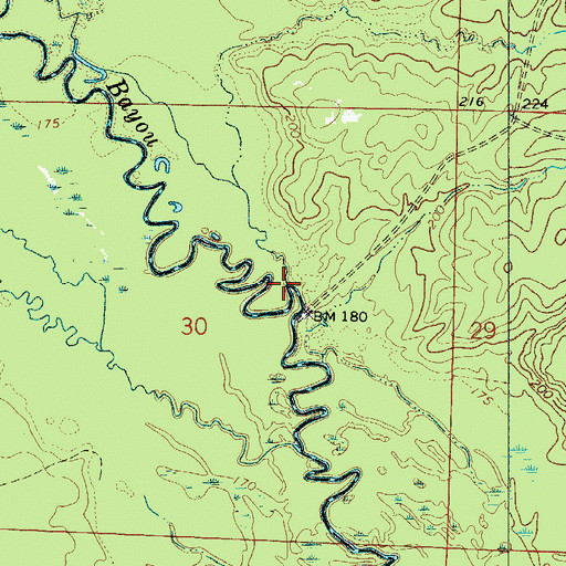 Topographic Map of Hurricane Creek, AR