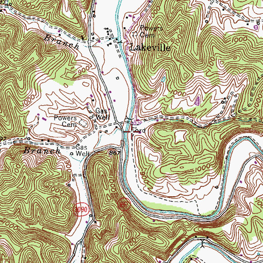Topographic Map of Stinson Creek, KY