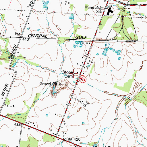 Topographic Map of Stone Cemetery, KY