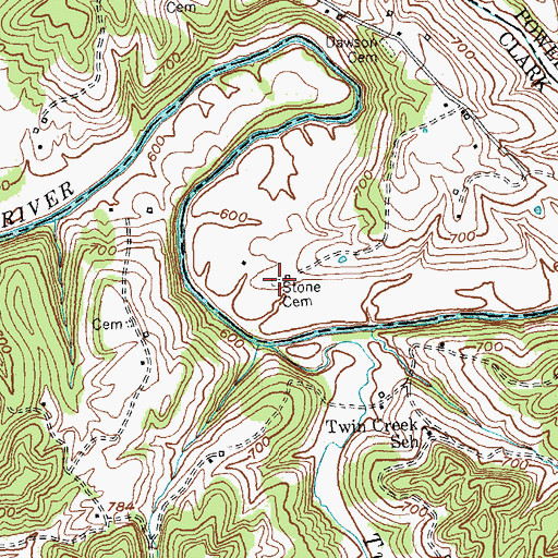 Topographic Map of Stone Cemetery, KY