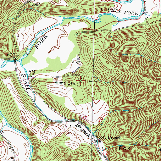 Topographic Map of Stone Cemetery, KY