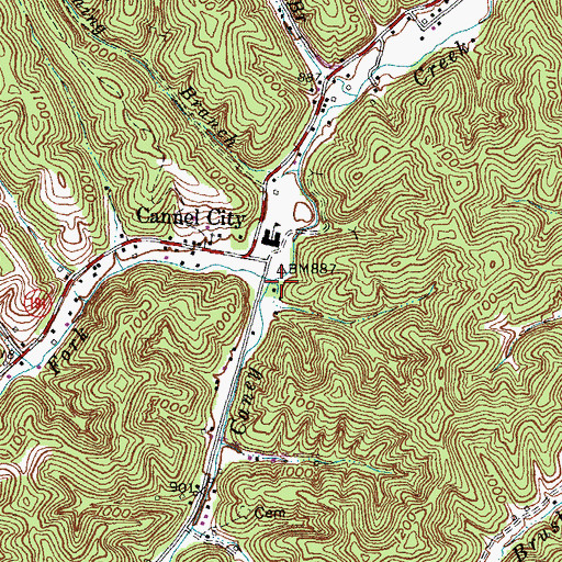 Topographic Map of Stone Coal Fork, KY