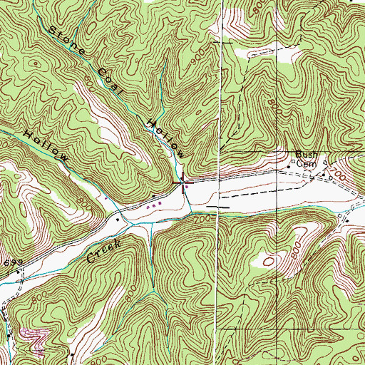 Topographic Map of Stone Coal Hollow, KY