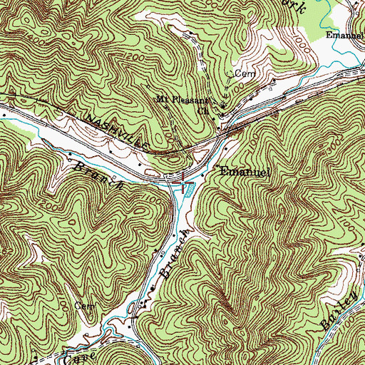 Topographic Map of Stone Cove Branch, KY