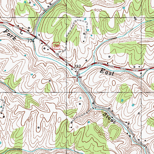 Topographic Map of Stone Lick, KY