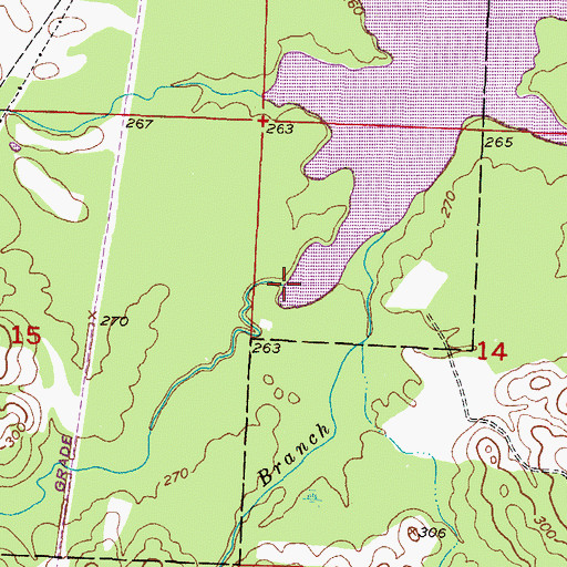 Topographic Map of Hurricane Creek, AR