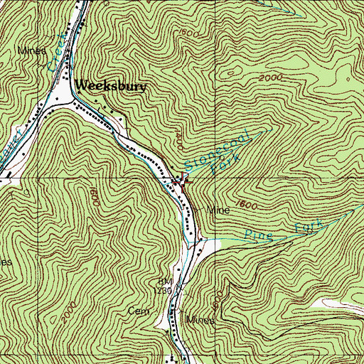 Topographic Map of Stonecoal Fork, KY