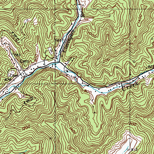 Topographic Map of Stonecoal School, KY