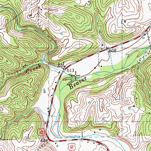 Topographic Map of Stony Creek, KY
