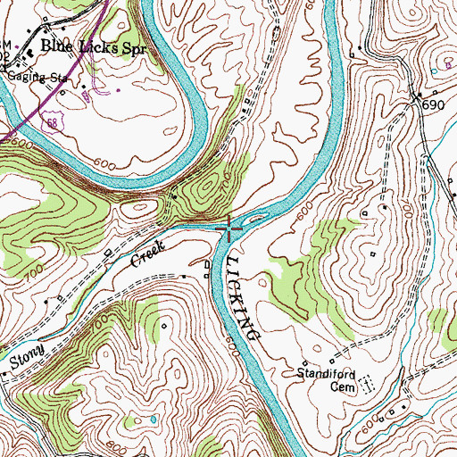 Topographic Map of Stony Creek, KY