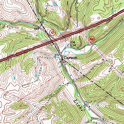 Topographic Map of Stony Creek, KY