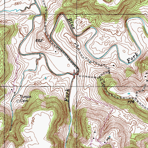 Topographic Map of Stony Fork, KY