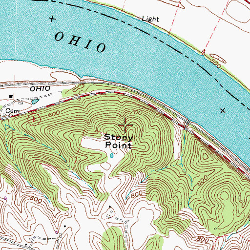 Topographic Map of Stony Point, KY