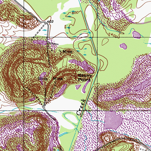 Topographic Map of Stony Point, KY