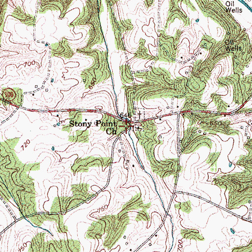 Topographic Map of Stoney Point United Methodist Church, KY
