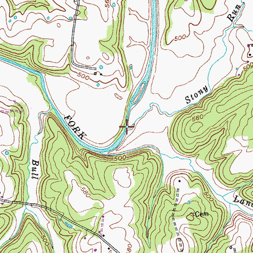 Topographic Map of Stony Run, KY