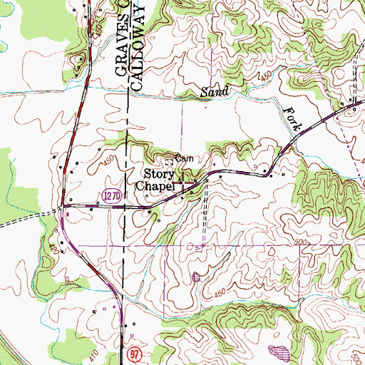 Topographic Map of Story Chapel, KY