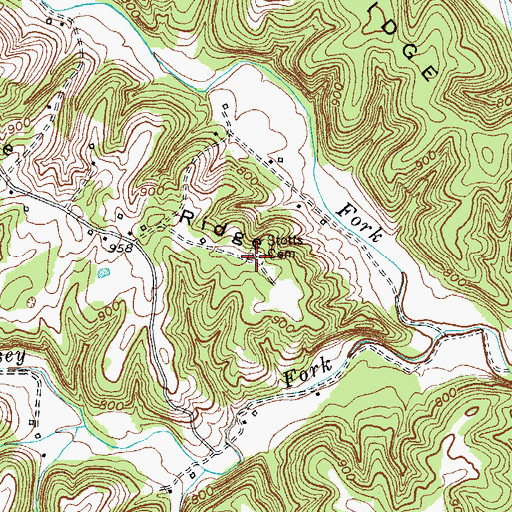 Topographic Map of Stotts Cemetery, KY