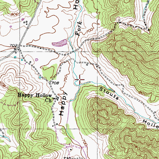 Topographic Map of Stouts Hollow, KY