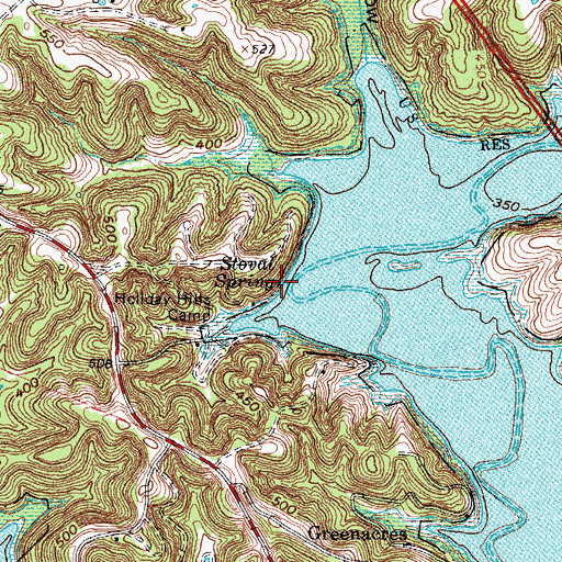 Topographic Map of Stoval Spring, KY
