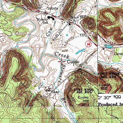 Topographic Map of Stowers Branch, KY