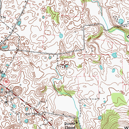 Topographic Map of Strader Branch, KY