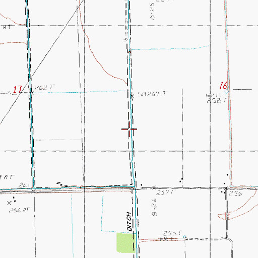 Topographic Map of Hurricane Ditch, AR