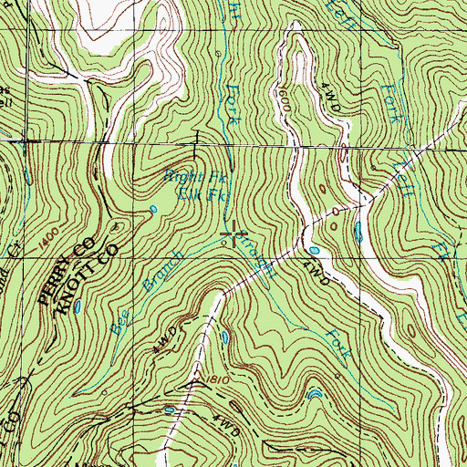 Topographic Map of Straight Fork, KY