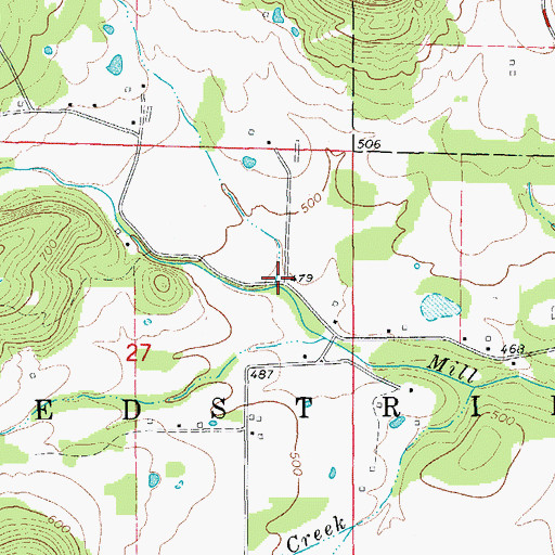 Topographic Map of Hurricane Hollow, AR