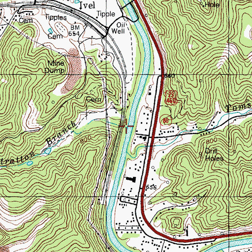 Topographic Map of Stratton Branch, KY