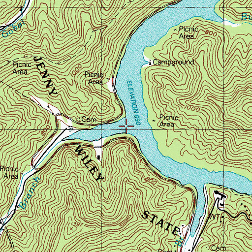 Topographic Map of Stratton Branch, KY