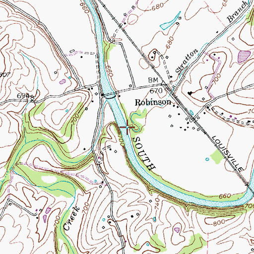 Topographic Map of Stratton Branch, KY