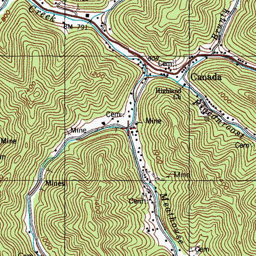 Topographic Map of Stratton Fork, KY