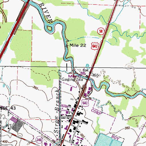 Topographic Map of Straw Branch, KY
