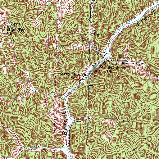Topographic Map of Stray Branch School, KY