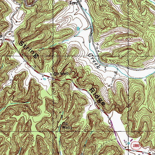 Topographic Map of String Ridge, KY