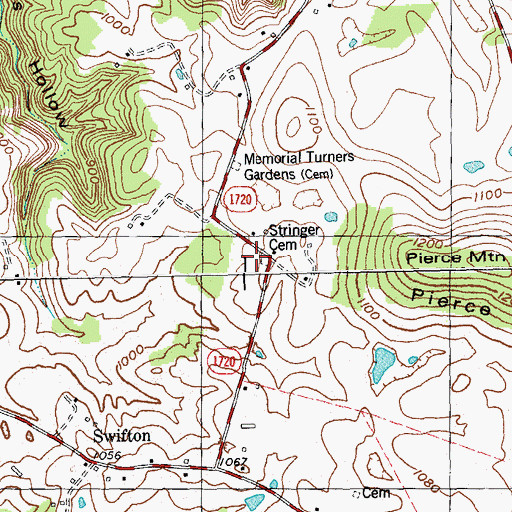 Topographic Map of Stringer Cemetery, KY