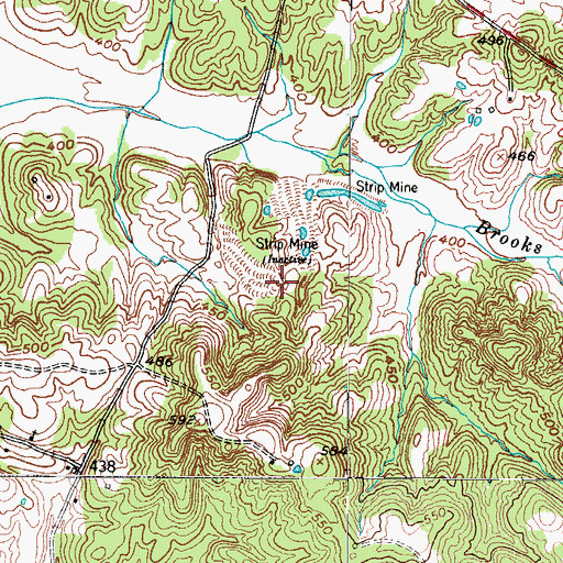 Topographic Map of Strip Mine, KY