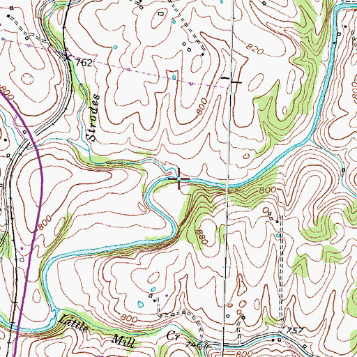 Topographic Map of Strodes Creek, KY