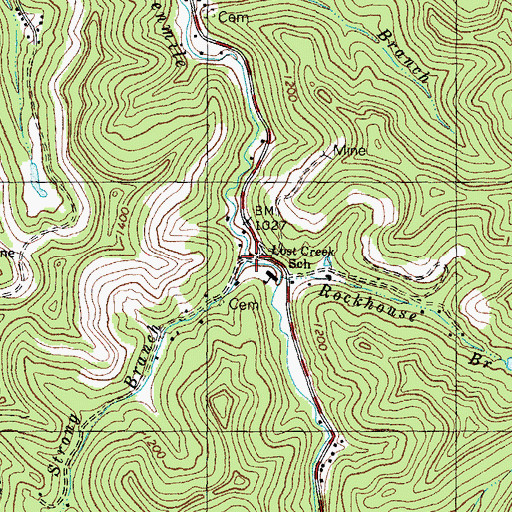 Topographic Map of Strong Branch, KY