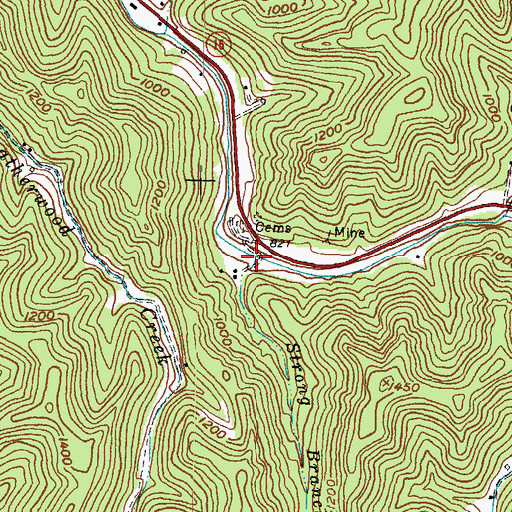 Topographic Map of Strong Branch, KY