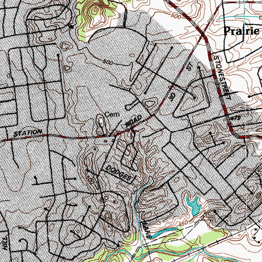 Topographic Map of Stuart High School, KY
