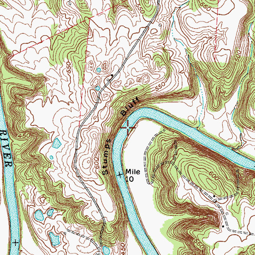 Topographic Map of Stumps Bluff, KY