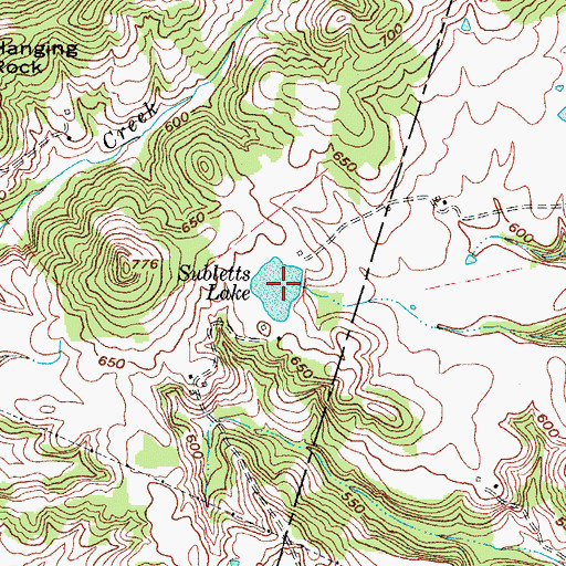 Topographic Map of Subletts Lake, KY