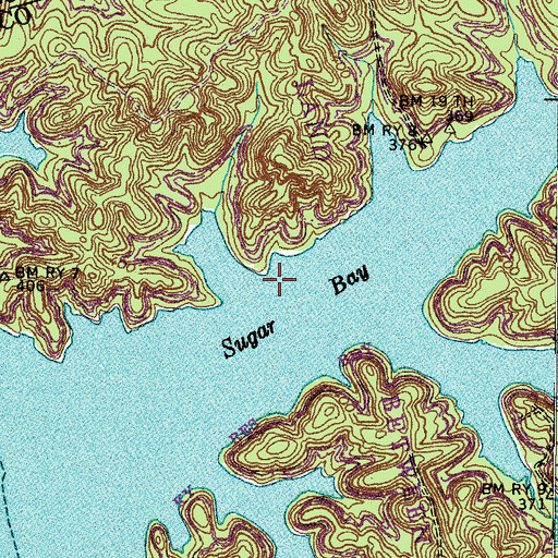 Topographic Map of Sugar Bay, KY